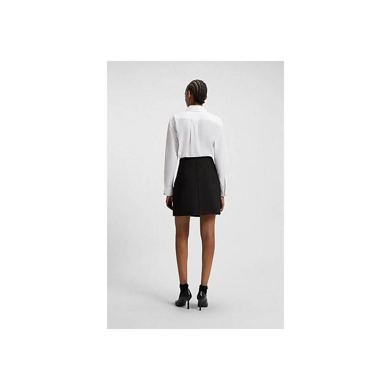 HUGO Wrap-front skirt with gold-effect knot button 115082549