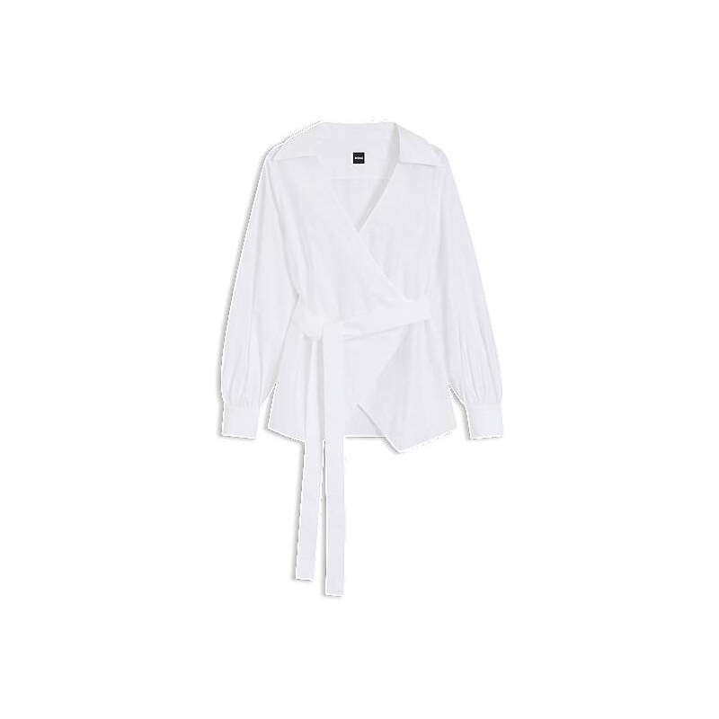 BOSS Regular-fit blouse with wrap front 115548159