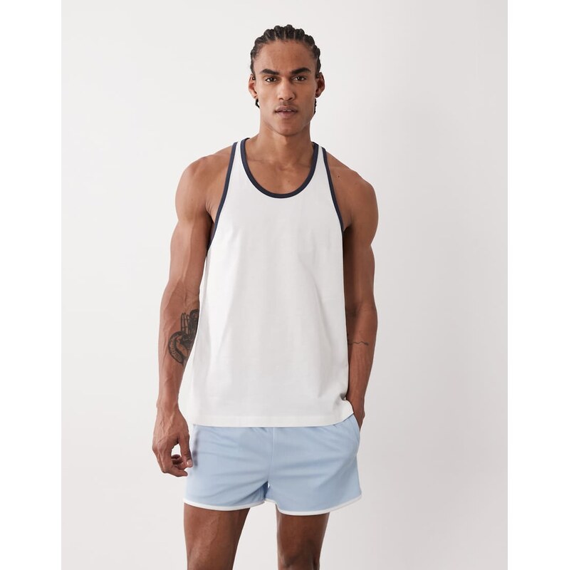 4505 cotton ringer vest with quick dry finish in white 115518918