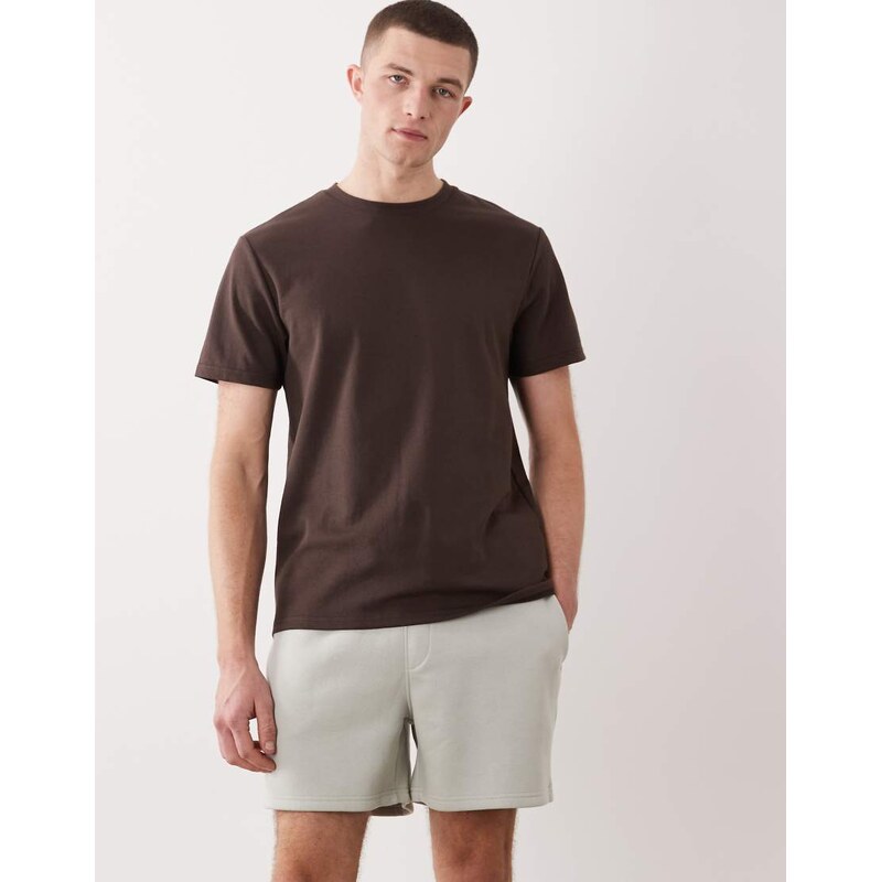 ASOS DESIGN essentials oversized fit jersey shorts in ecru-Green