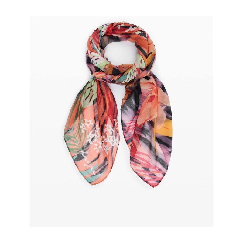 Desigual Šála oranžová / světle růžová / červená / černá 115094915