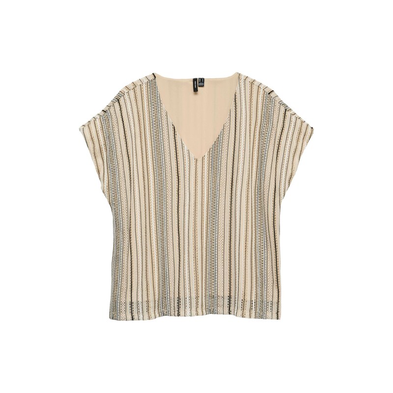 VERO MODA Tričko VMDEMI béžová / černá / bílá