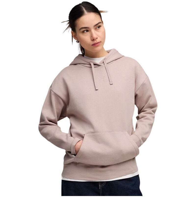 Dámská mikina Puma ESS Centered Cat Logo Relaxed Hoodie pink