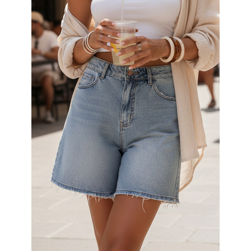 Dámské džínové šortky modré FashionStreet SY0499 115089421