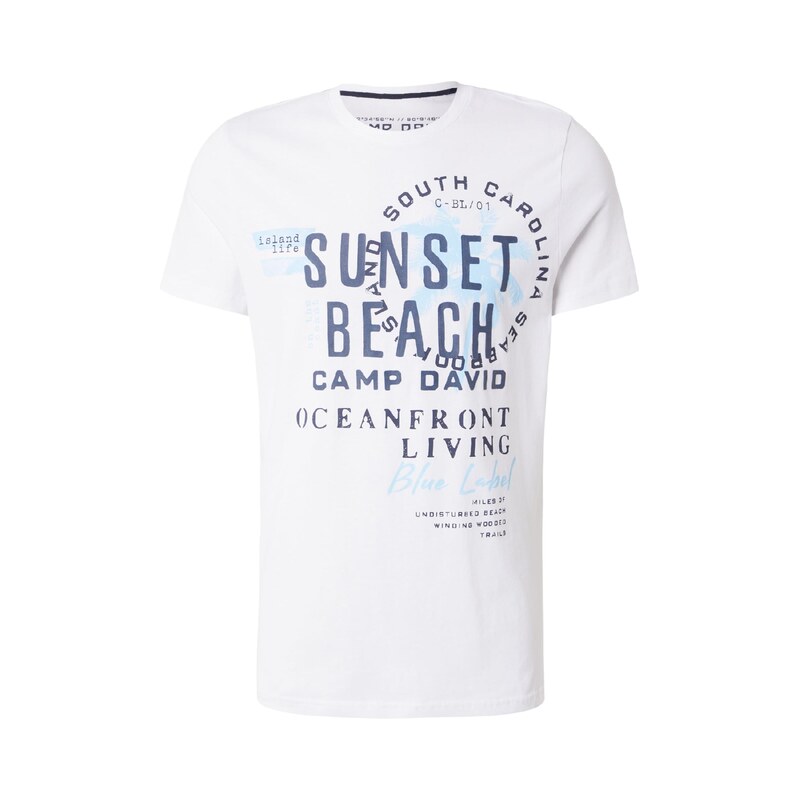 CAMP DAVID Tričko marine modrá / světlemodrá / bílá