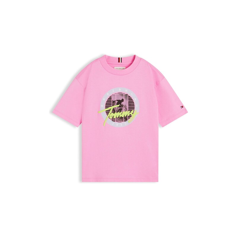 TOMMY HILFIGER Tričko Graphic Logo žlutá / šedá / starorůžová /