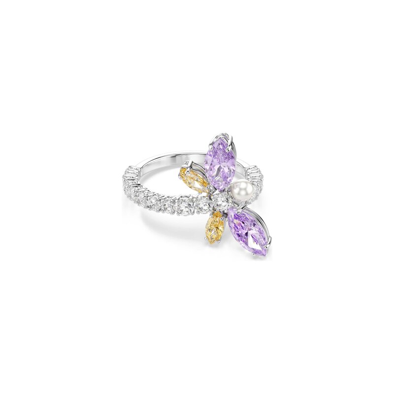 Swarovski Prsten žlutá / fialová / stříbrná / průhledná 115096116