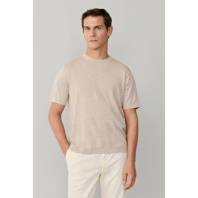 SVETR HACKETT LONDON COTTON LINEN KNIT TEE