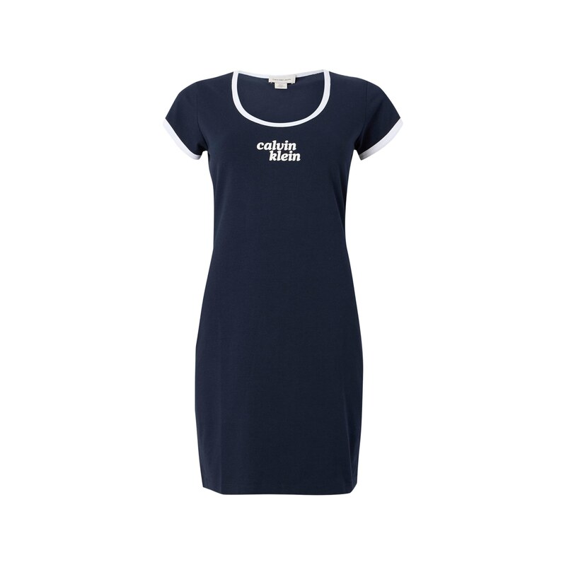 Calvin Klein Jeans Šaty Stretch Logo námořnická modř / bílá