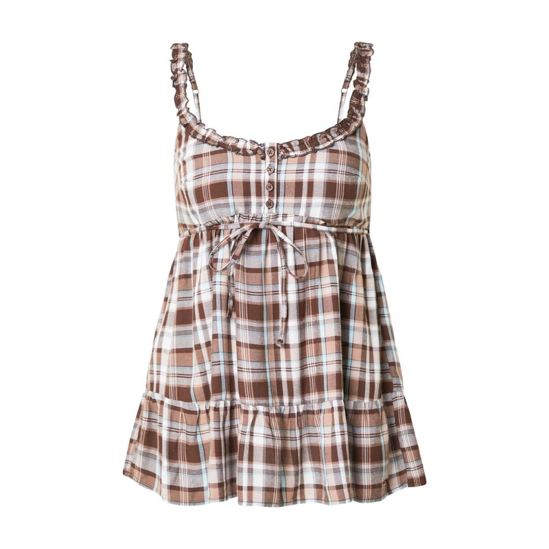 HOLLISTER Halenka hnědá / bílá