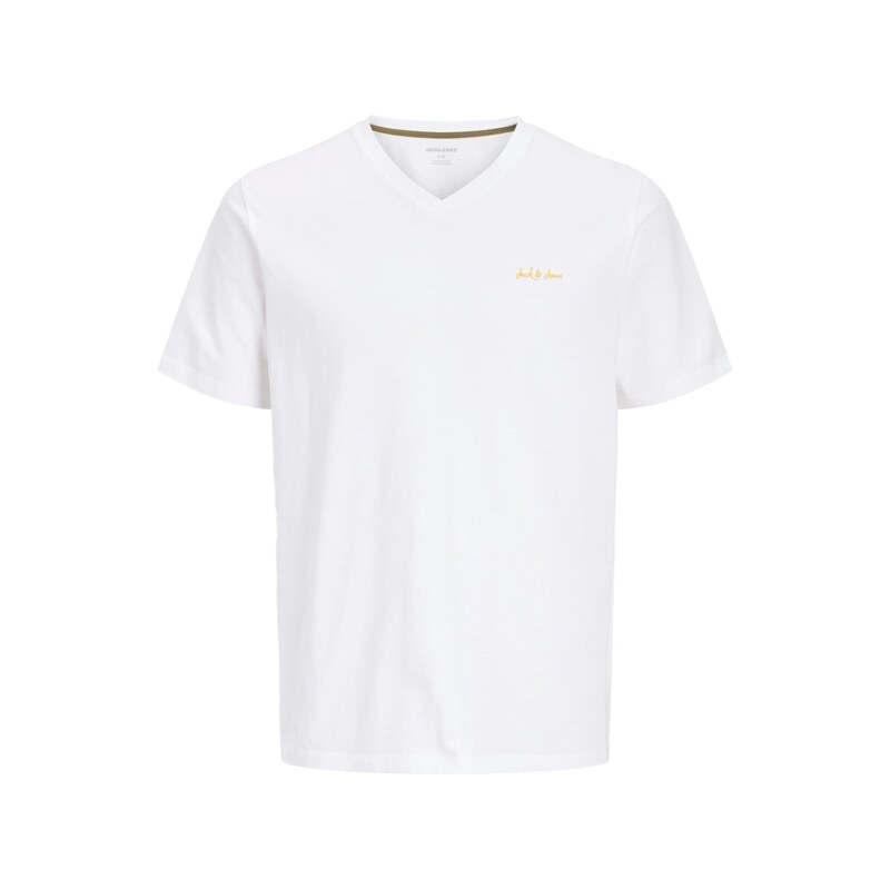 JACK & JONES Tričko zlatě žlutá / bílá