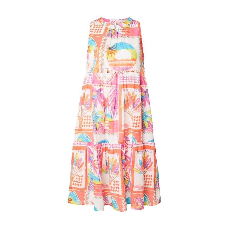 Emily Van Den Bergh Šaty světlemodrá / oranžová / pink / bílá 115097671