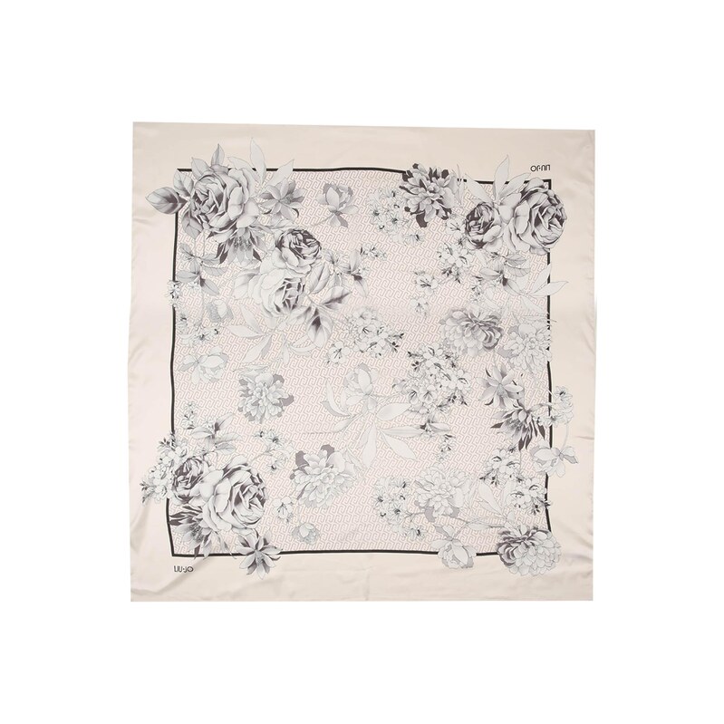 Liu Jo Šátek ECS FOULARD ROMANTIC FL. 120X1 béžová / černá 115097691