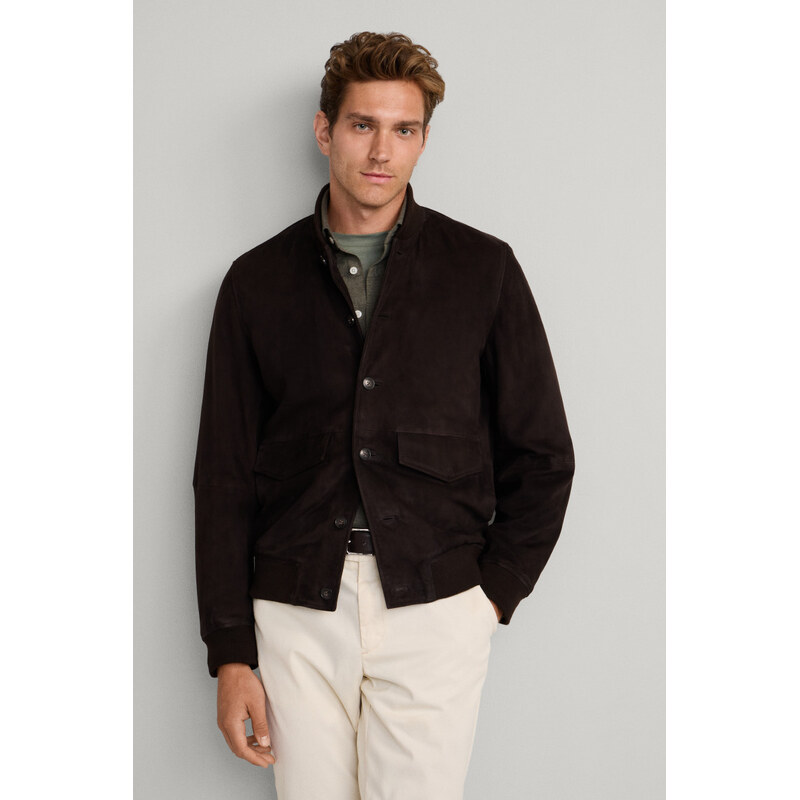Pánská semišová bunda Hackett London Suede Bomber v elegantním designu