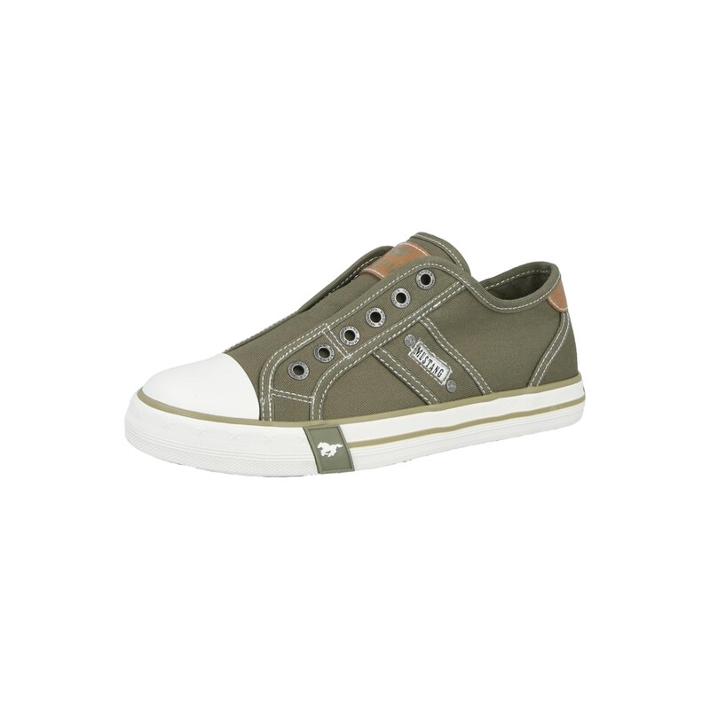 MUSTANG Slip on boty zelená / bílá
