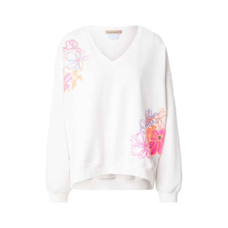 Smith&Soul Mikina světlemodrá / orchidej / oranžová / offwhite
