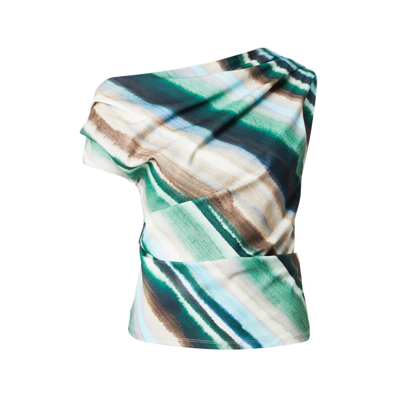 TOPSHOP Top JULINA krémová / námořnická modř / hnědá /