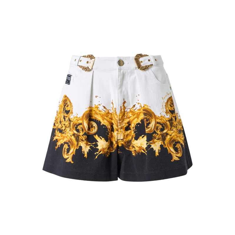 Versace Jeans Couture Kalhoty se sklady v pase hnědá / šafrán / černá 115098211