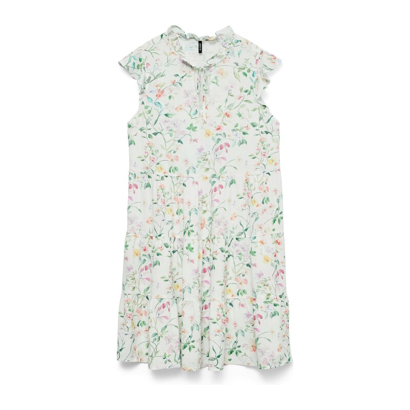 VERO MODA Šaty VMAlba zelená / pastelově oranžová / růžová /