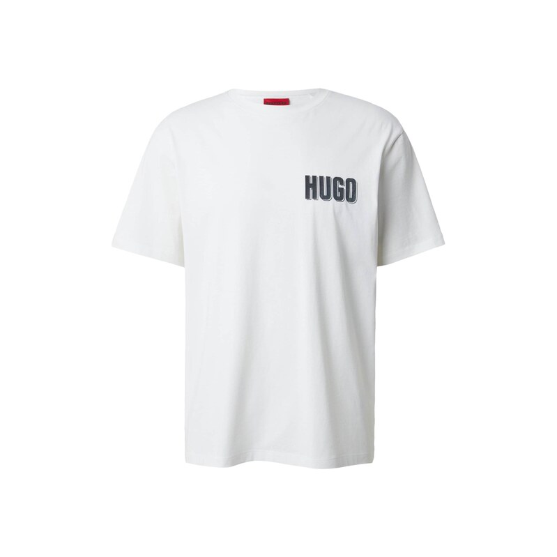 HUGO Tričko 'Derlyns' béžová / oranžově červená / černá