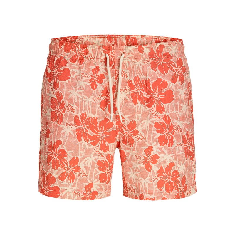 JACK & JONES Plavecké šortky JPSTMAUI FLOWER krémová / humrová