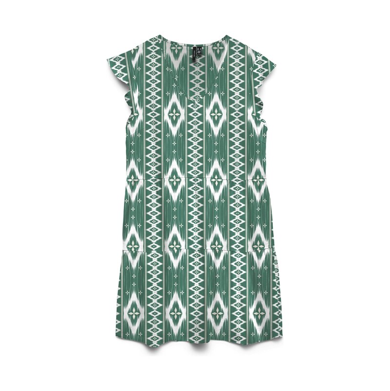 VERO MODA Letní šaty VMMYMILO tmavě zelená / bílá