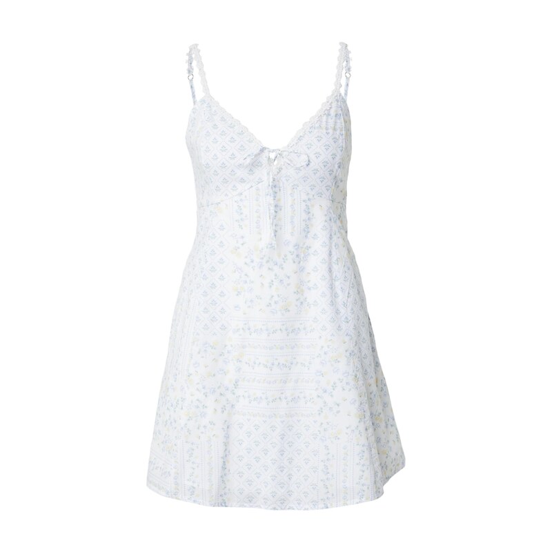 HOLLISTER Letní šaty DAISY pastelová modrá / světle žlutá / bílá
