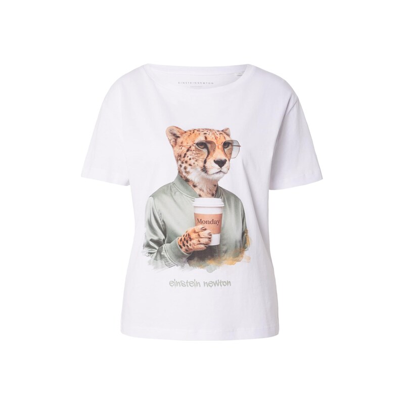 EINSTEIN & NEWTON Tričko Monday Cheetah písková / pastelově zelená / 115099602