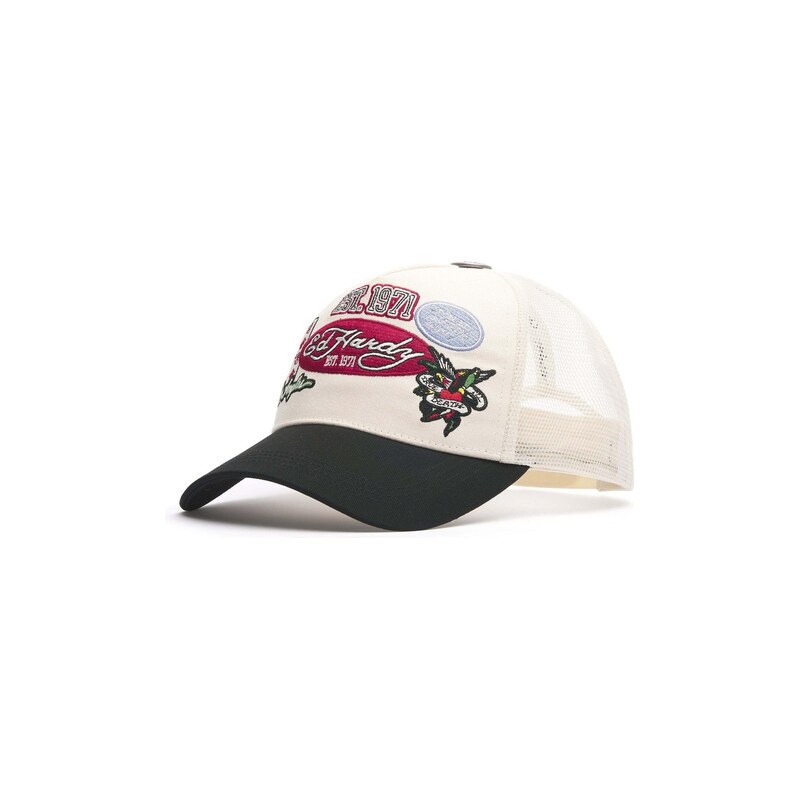 Ed Hardy Kšiltovka Est 1971 Varsity zelená / grenadina / černá / bílá 115099635