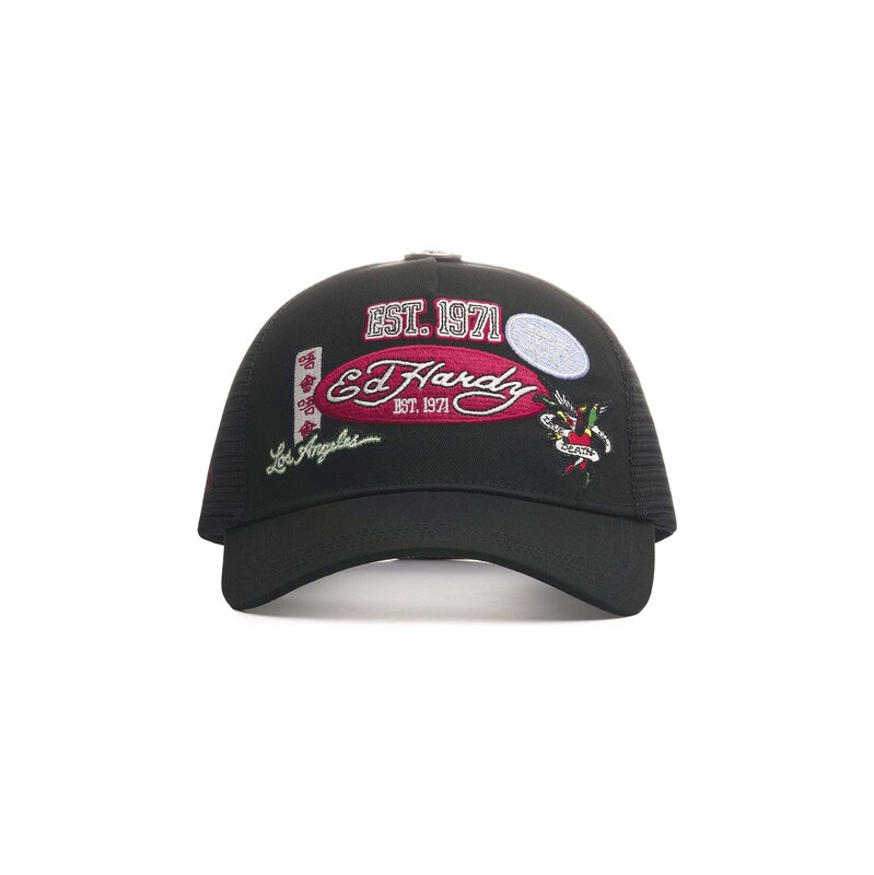 Ed Hardy Kšiltovka Est 1971 Varsity meruňková / krvavě červená / černá 115099673