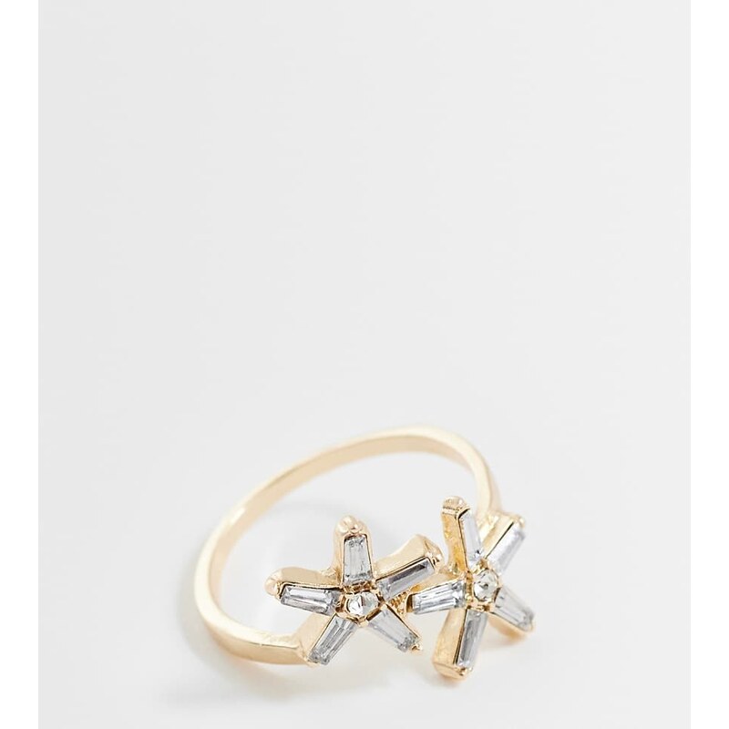 ASOS Curve ASOS DESIGN Curve ring with mini crystal star-fish