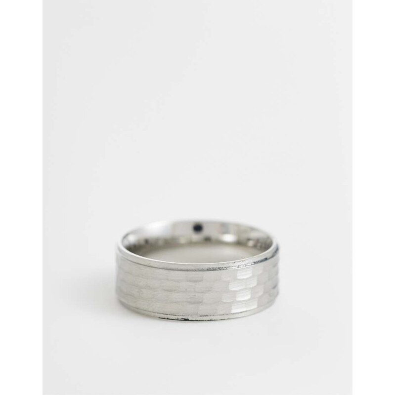 ASOS DESIGN waterproof stainless steel textured plain band ring
