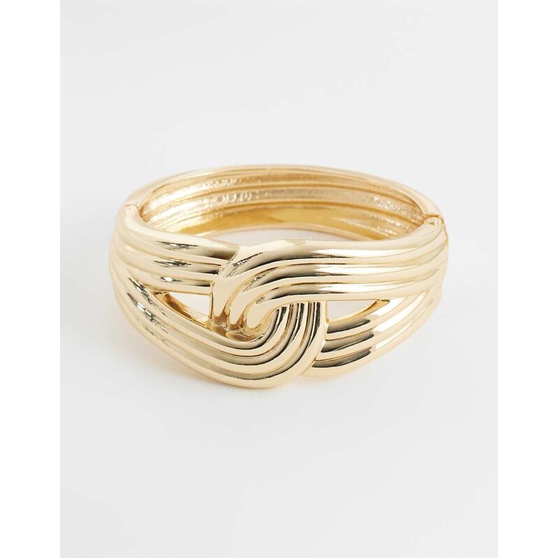 ASOS DESIGN cuff bangle with weave design in gold tone 115174634