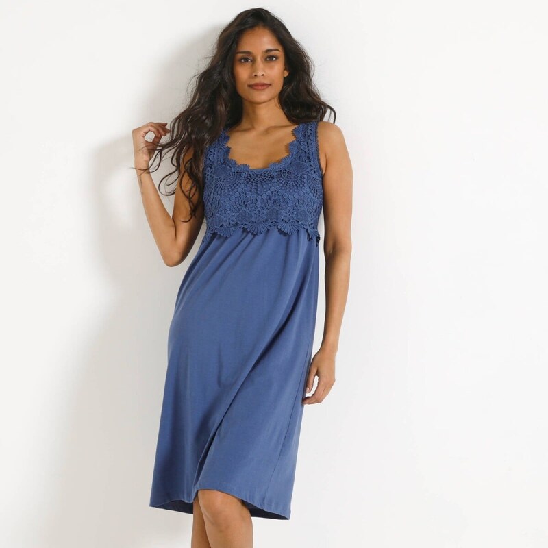 Blancheporte Šaty s macramé indigo