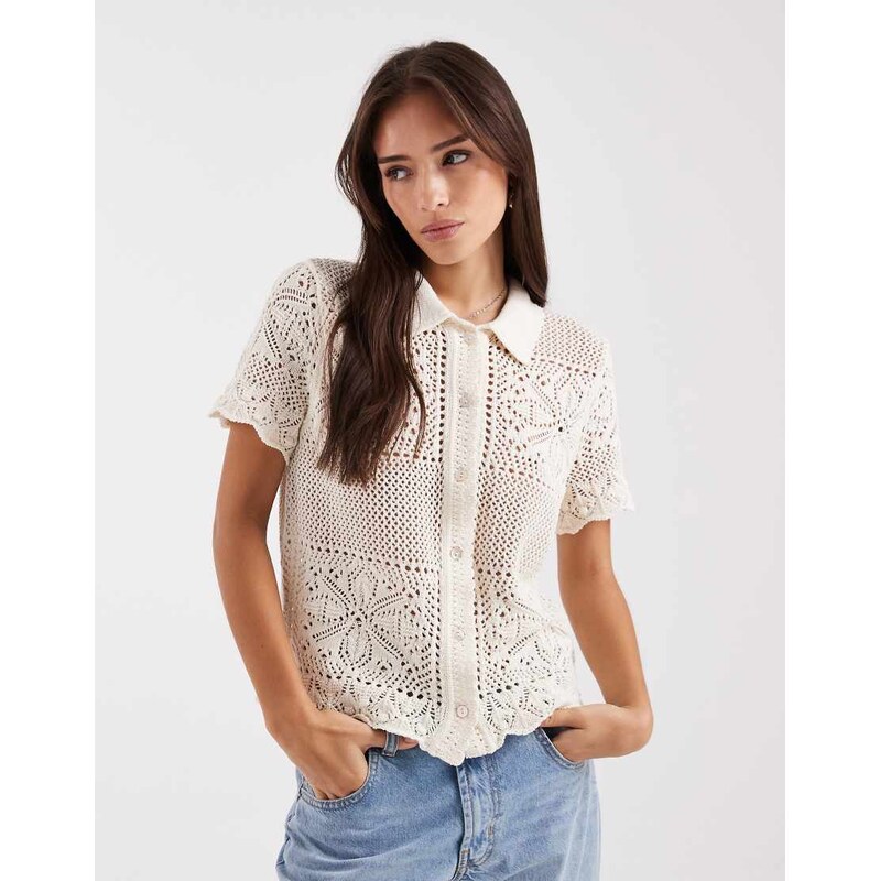 Levis Susanna floral crochet shirt in ecru-White 115388528