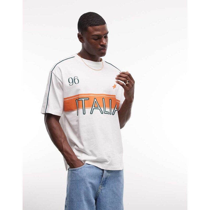 ASOS DESIGN oversized t-shirt with Italy football graphic in