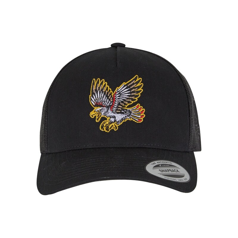 Mister Tee Kšiltovka Bravery Eagle hnědá / šafrán / černá / bílá