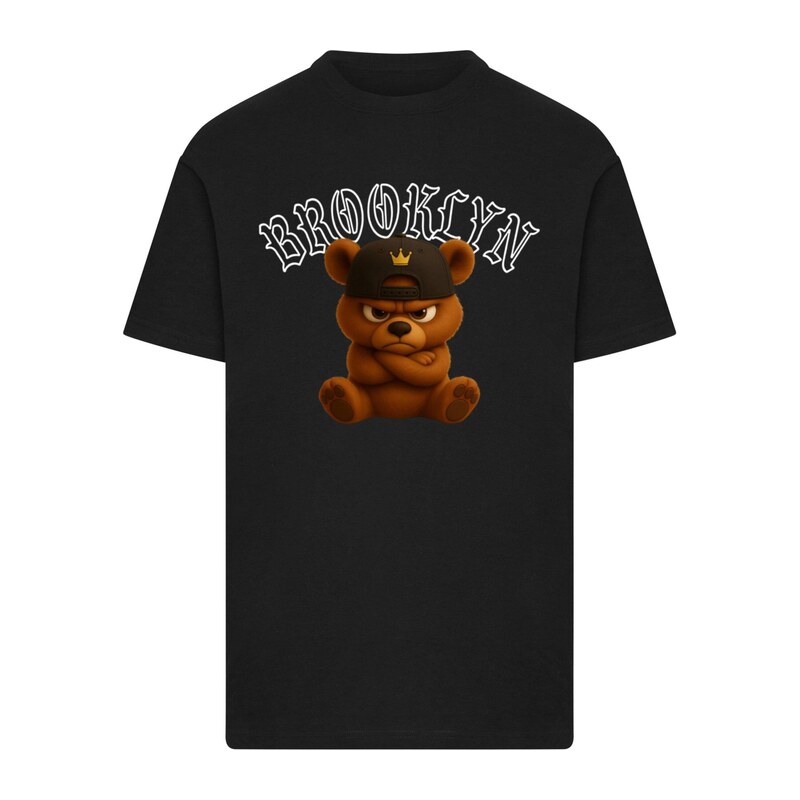 Mister Tee Tričko Brooklyn Born Legend hnědá / černá / bílá
