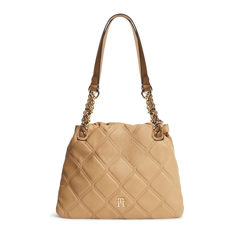 TOMMY HILFIGER Taška přes rameno TH Monogram Quilted Tote khaki