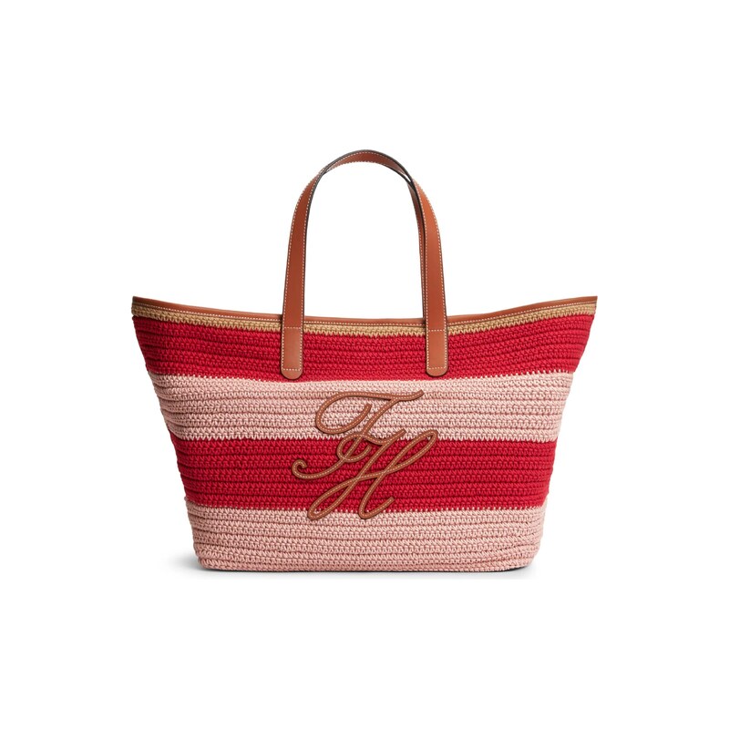 TOMMY HILFIGER Nákupní taška Woven Stripe Logo Appliqué Tote
