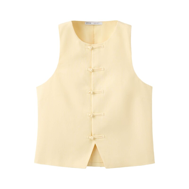 MANGO Vesta k obleku LAGUNA pastelově žlutá 115096275