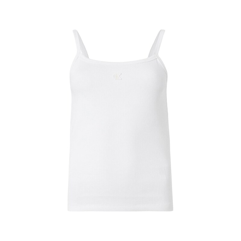 Calvin Klein Jeans Top Monogram Patch Cami bílá