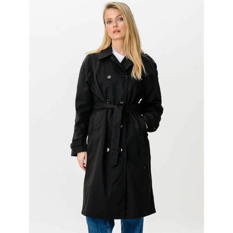 TEESHOPPEN Přechodný kabát Linea Trenchcoat černá 115096768