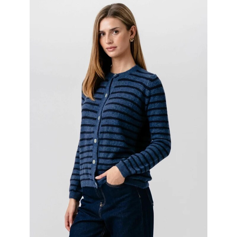 TEESHOPPEN Svetr  Crizette Striped  tmavě modrá