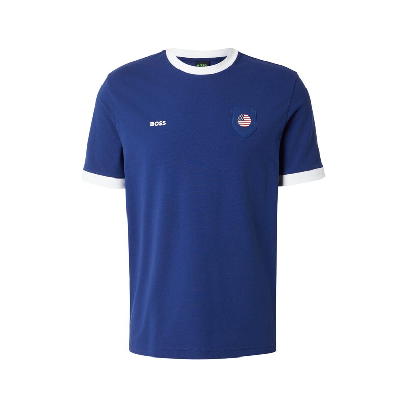 BOSS Tričko královská modrá / červená třešeň / bílá