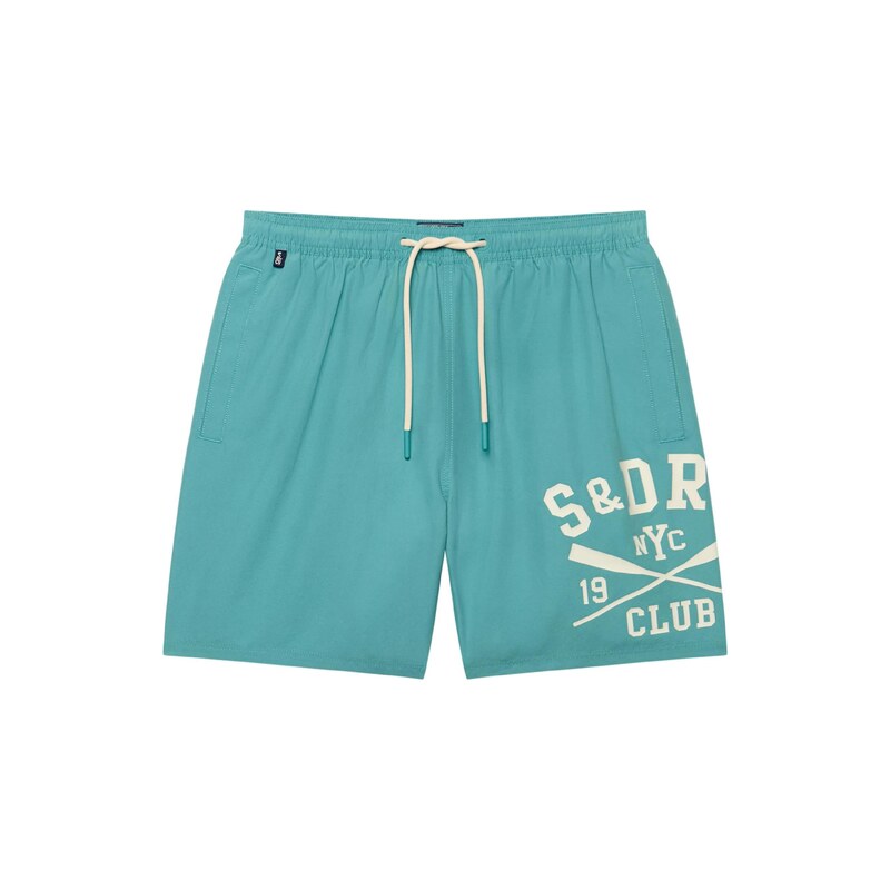 Superdry & Co Plavecké šortky tyrkysová / bílá