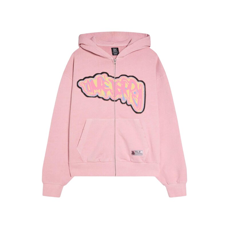 Bershka Mikina TOM&JERRY azurová / žlutá / růžová / černá
