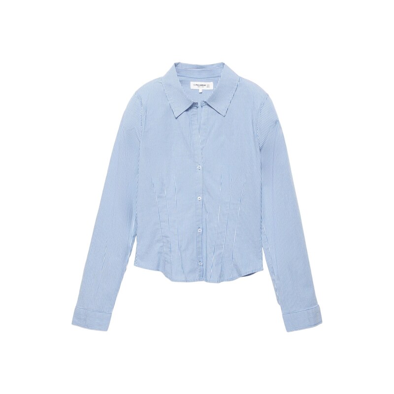 Pull&Bear Halenka královská modrá / bílá