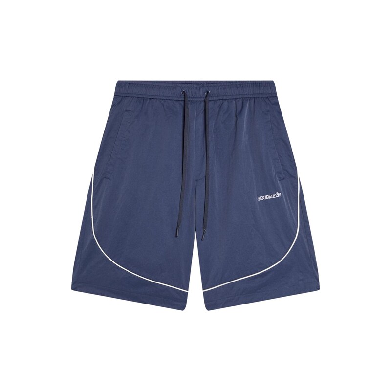 Bershka Kalhoty námořnická modř / bílá