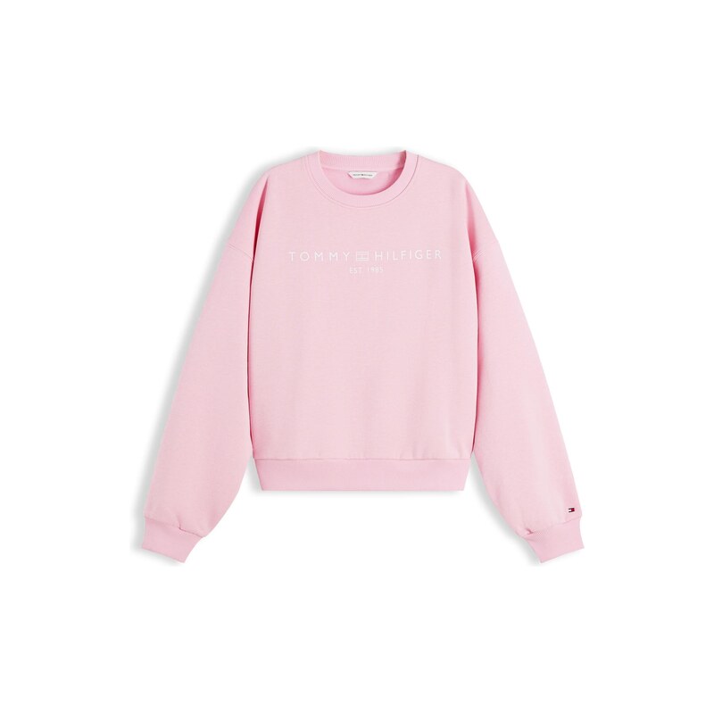 TOMMY HILFIGER Mikina Logo Relaxed růžová / bílá